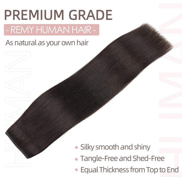 Extensions Echthaar mit transparenter Schnur, Silk-co Wire in Extensions Naturschwarz 55g, Secrets H