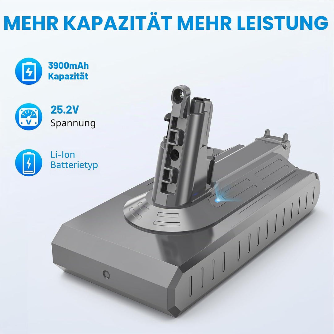 LabTEC V11 25.2V 3900mAh Li-ion Ersatzakku für Dyson V11 (Screw in Type) SV14 Absolute Complete Fluf