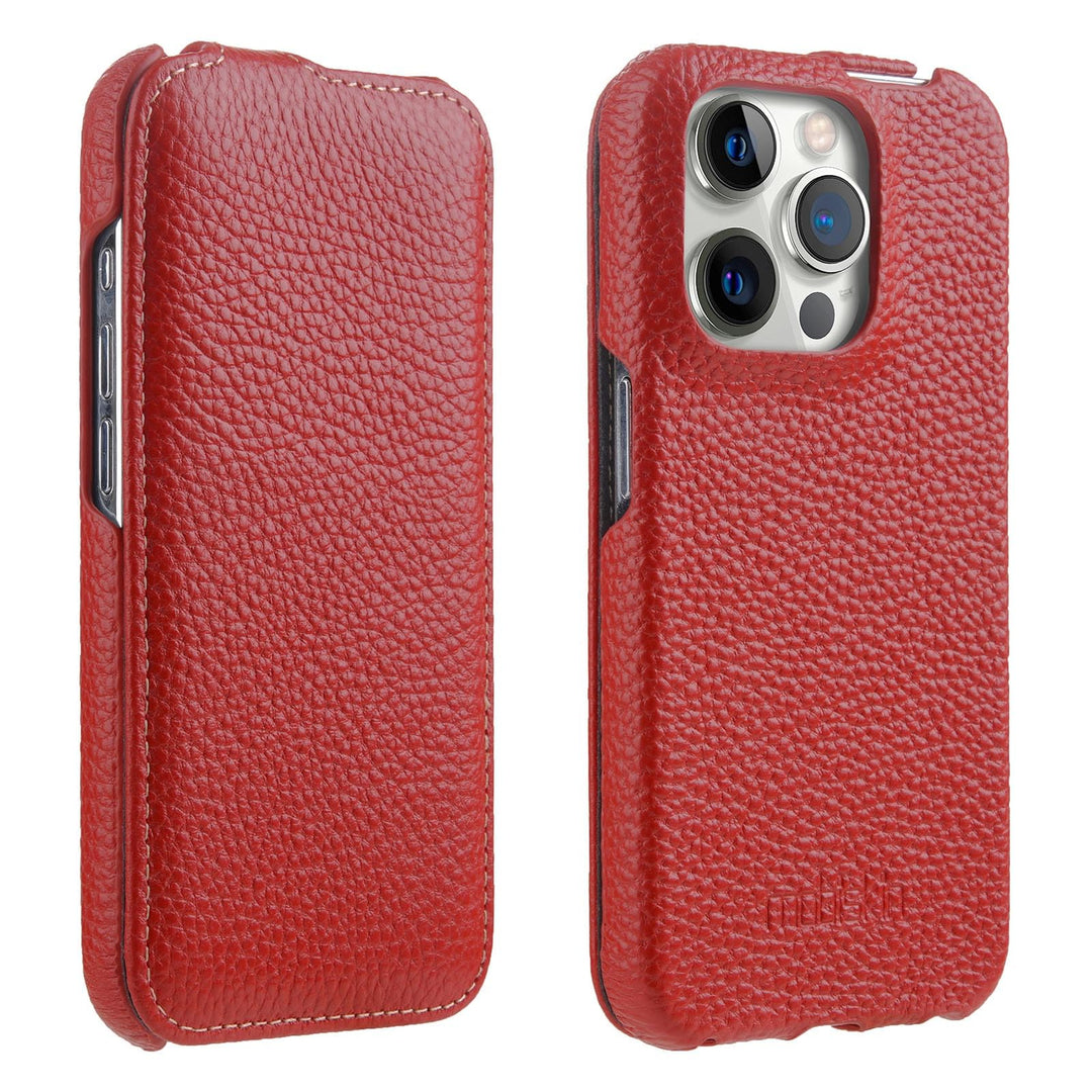 Mobiskin Hülle passend für iPhone 15 PRO MAX (6,7 Zoll), Handyhülle mit beschichtetem Leder, Flip Ca