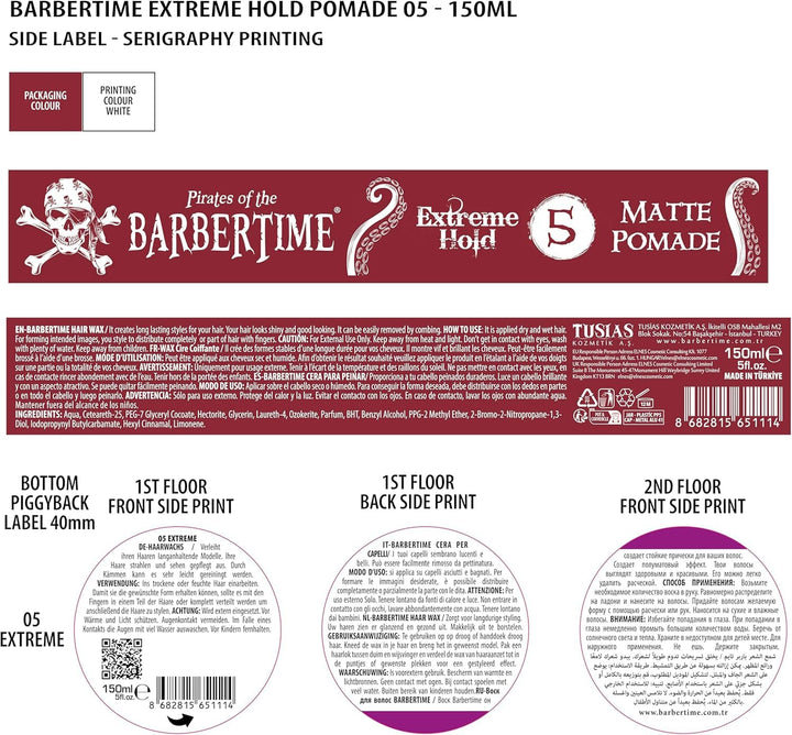 Matte Pomade No.5 | Haarstyling Haarwachs - 150 ml | Wasserbasiert | Starker Halt & Mattes Finish |