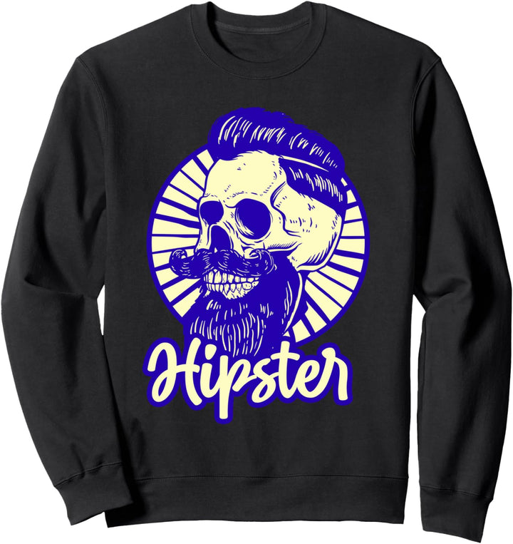 Bärtiger Hipster Schädel Extravagant Brutal Moderne Kultur Sweatshirt