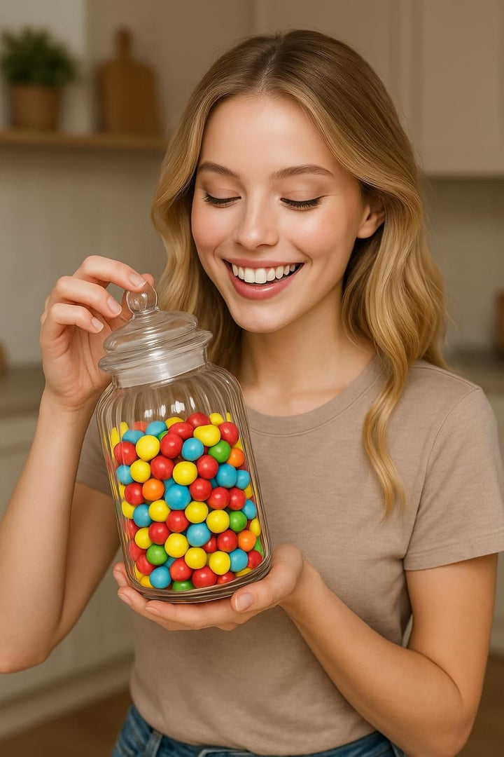 KAMACA Candy Bar Gläser 1,2L – 6er Set Bonbongläser mit Deckel – luftdichte, spülmaschinenfeste Vorr