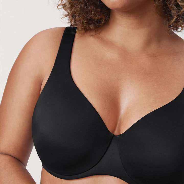 DELIMIRA Damen Minimizer BH mit Bügel ohne Polster Vollschalen Grosse Grössen Unterwäsche 75D Schwar