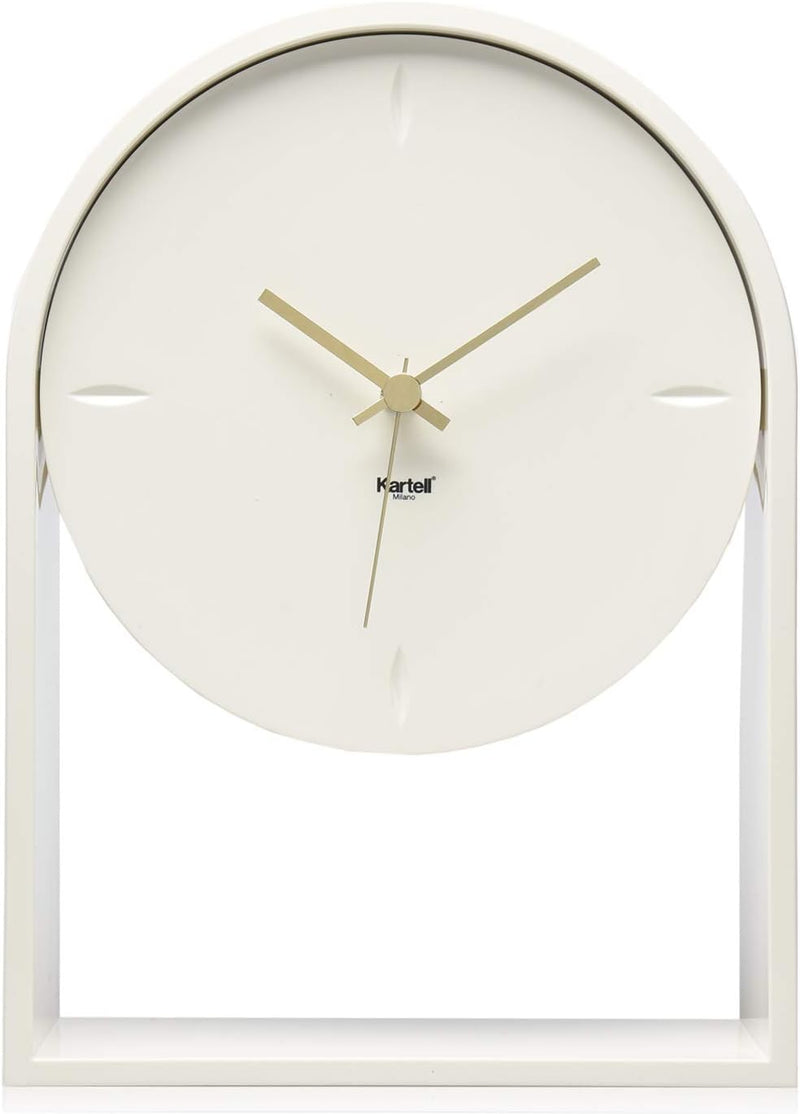 Kartell Air du Temps Tischuhr, Plastik, Weiss, 21.5 x 8 x 30 cm, Weiss