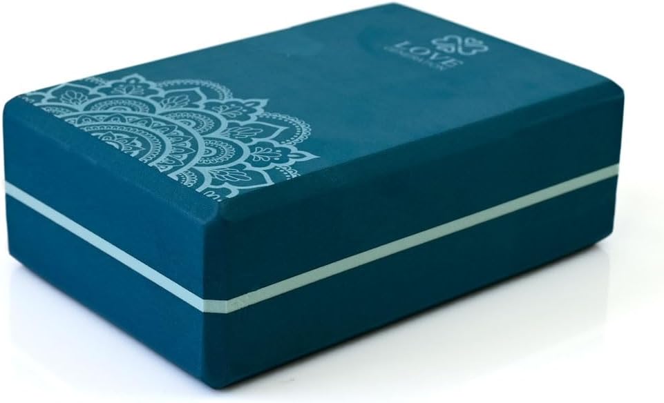 Love Generation - Yoga Block - High Density Eva - für Yoga, Fitness, Pilates und Stretching (Blau)