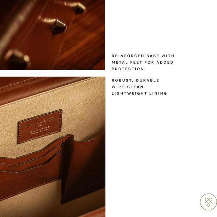Maxwell Scott Handgefertigter Luxus Leder Pilotenkoffer mit Rollen VareseW in Dunkelbraun, Dunkelbra