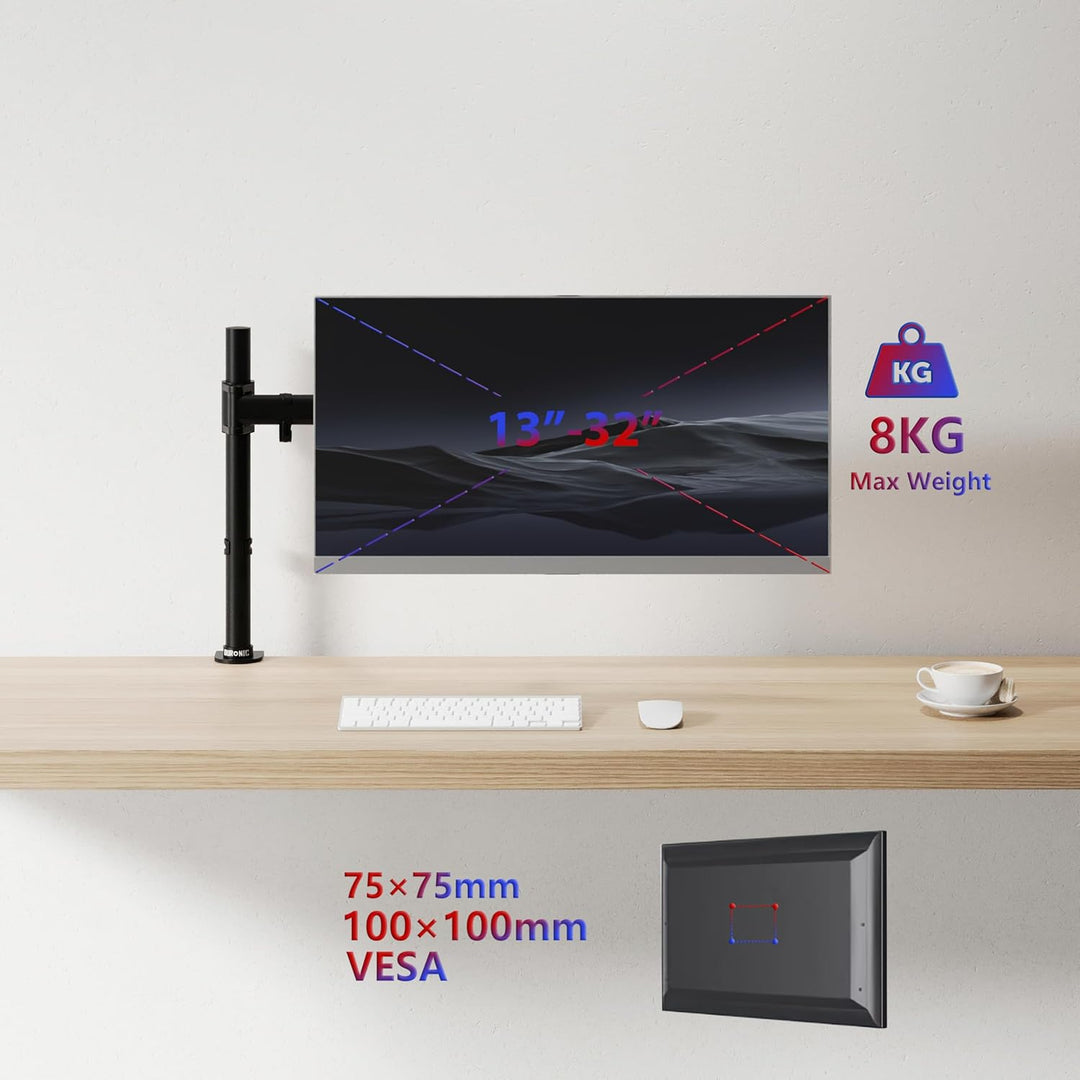 Duronic DM251X3 BK Monitorhalterung für 13 bis 27 Zoll (33-68 cm) Gebogene Flachbildschirme 8 kg Höh