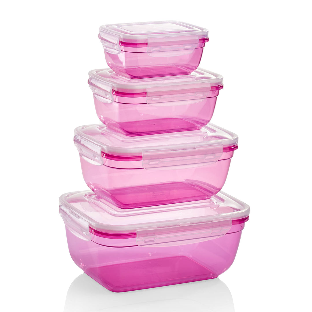 Grizzly 4er Set Frischhaltedosen (0,4L, 0,8L, 1,4L, 2,3L), rechteckig, Kunststoff, 100% luft-/wasser
