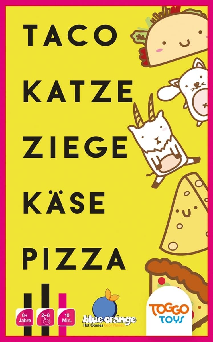 Asmodee | TOGGO Toys | Blue Orange | Taco Katze Ziege Käse Pizza | Partyspiel | Kartenspiel | 2-8 Sp
