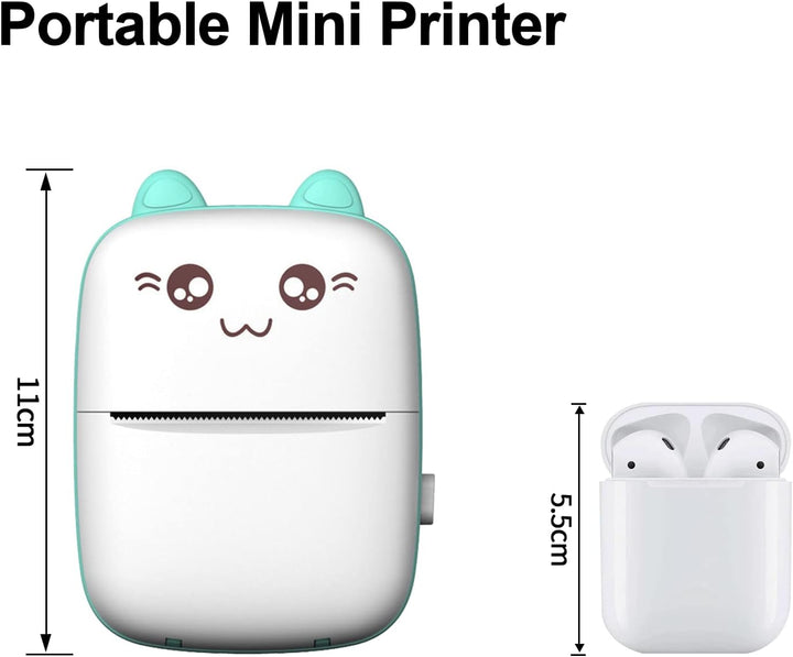 PNGOS Mini Printer, Mobile Photo Printer, Bluetooth Thermal Printer, Compatible with iPhone, iOS, An