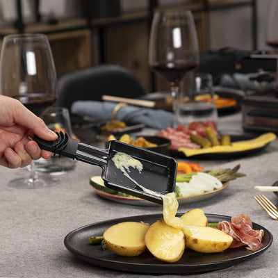 Princess Raclette Grill in Bambusausführung - für bis zu 8 Personen, 1200 Watt, regelbare Thermostat