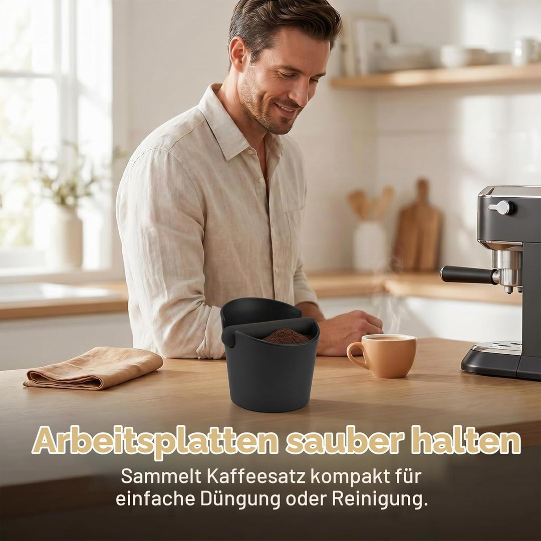 Ideal Swan Abklopfbehälter für Siebträger Knock Box Barista Zubehör Kaffeesatz Abschlagbehälter Espr