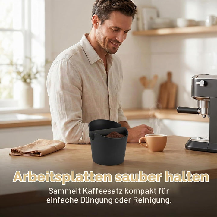 Ideal Swan Abklopfbehälter für Siebträger Knock Box Barista Zubehör Kaffeesatz Abschlagbehälter Espr
