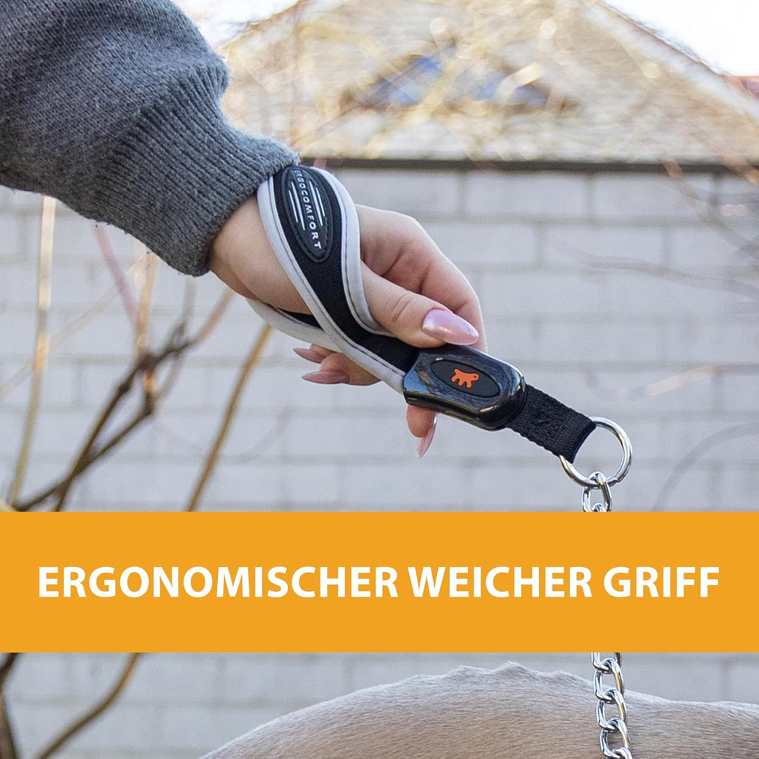 Ferplast Anti-Biss-Hundeleine aus Metall ERGOCOMFORT Metal, ergonomischer Griff, weiche Polsterung,