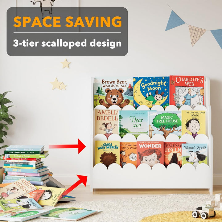 SpaceAid 3-stöckiges Bücherregal, Montessori-Bücherregal für Kleinkinder, Präsentationsmöbel für Kin