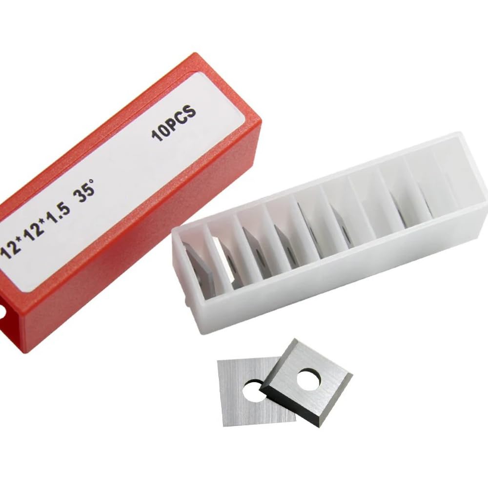 glryd Hartmetall-Wendeplatten, Wendeplatten Wendemesser 10 Stück Ersatzklingen, 12x12x1,5 mm, 35°, V