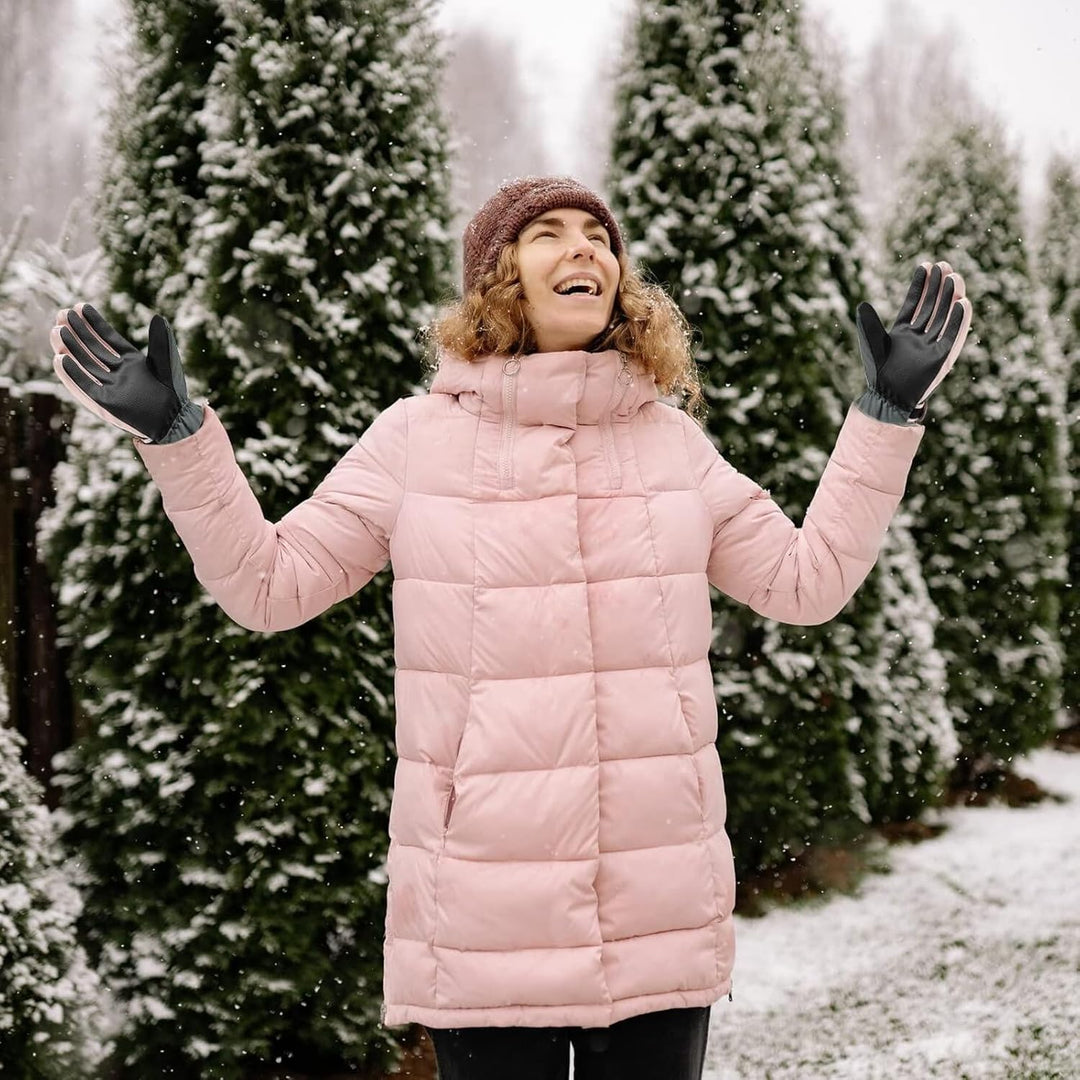 Andiker Winter Damen Skihandschuhe, Winterhandschuhe Warm, wasserdichte Touchscreen Anti Rutsch Snow