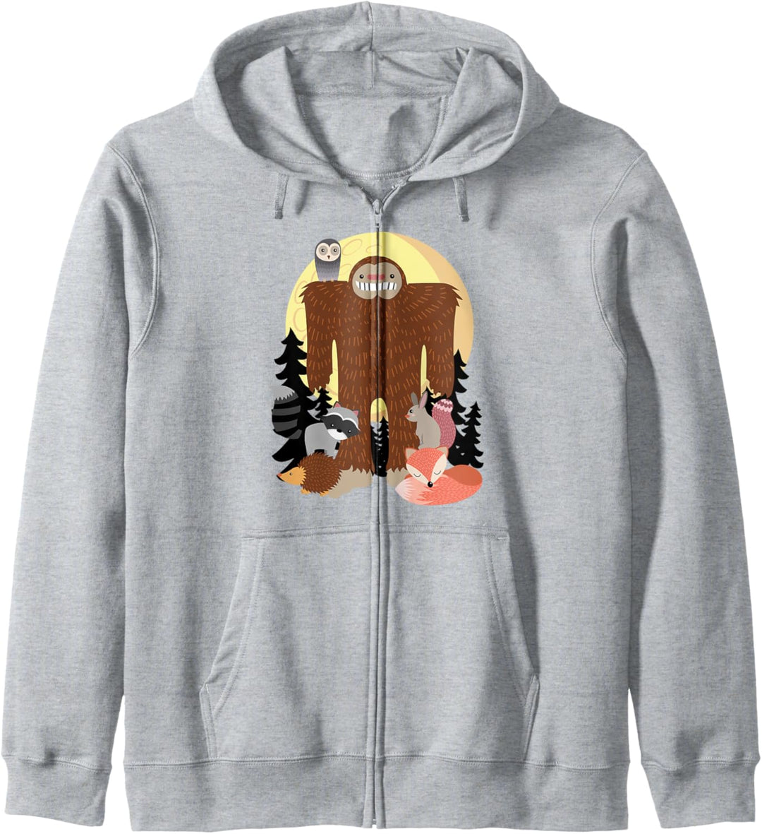 Sasquatch With Woodland Creatures Kapuzenjacke