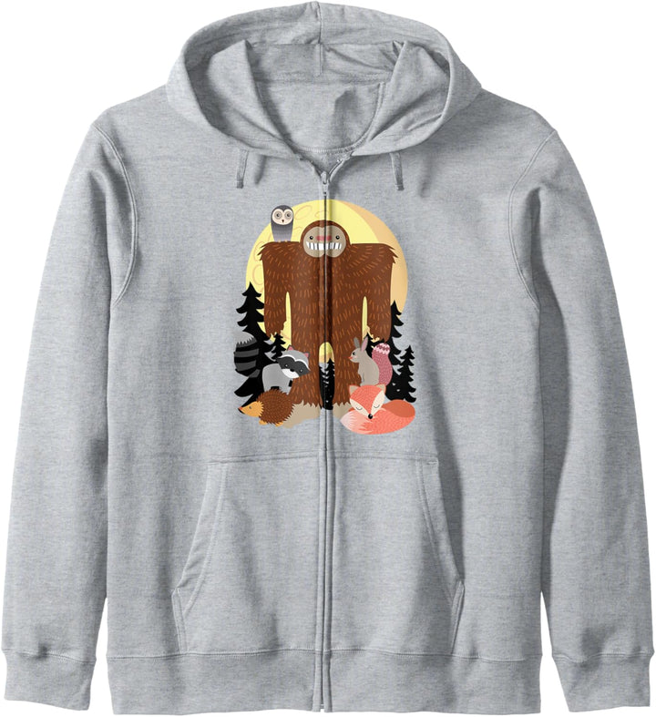 Sasquatch With Woodland Creatures Kapuzenjacke