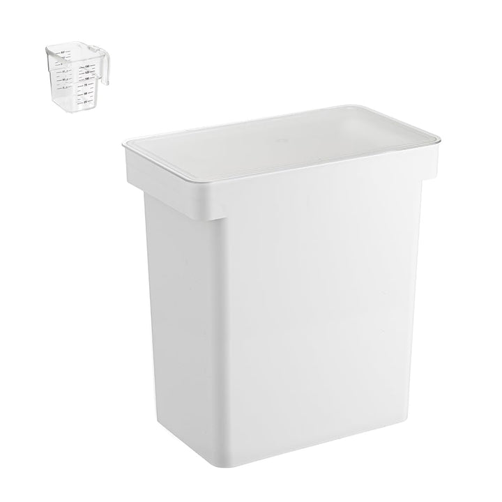 YAMAZAKI 5617 TOWER Behälter für Tierfutter mit Messbecher 25L, Trockenfutter: ca. 12kg, weiss, Poly