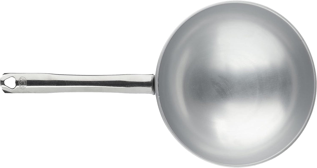 Pentole Agnelli ALMR1111W28 Wok, Radiant mit Boden aus Aluminium, 28 cm, Metall, Silber/schwarz, 28