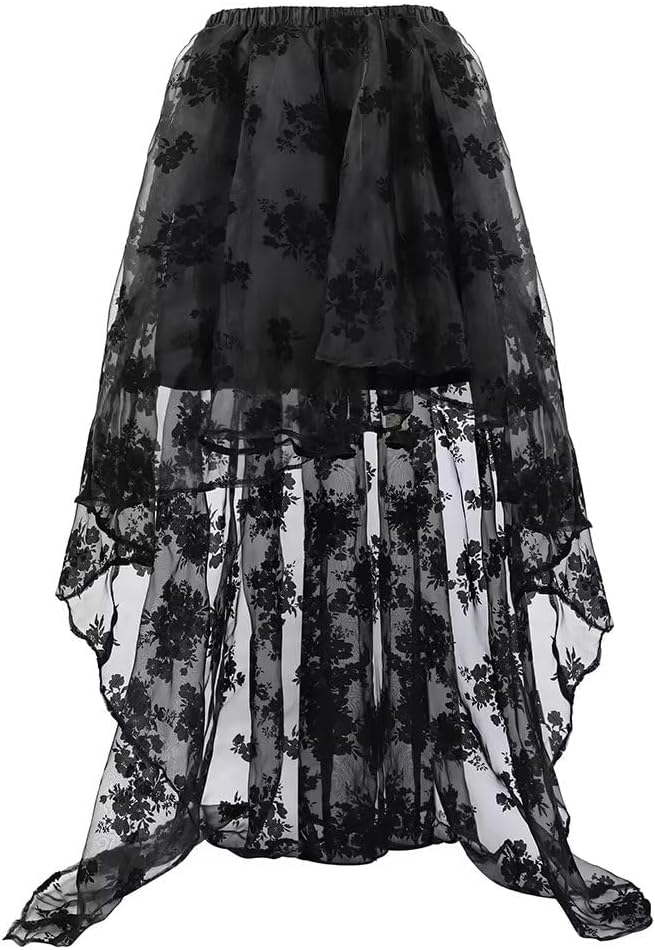 Korsett Damen Korsagenkleid Korsage Gothic Taille Lang Rock Hauch Bluse Kleid Elegant Frauen, Bluebl