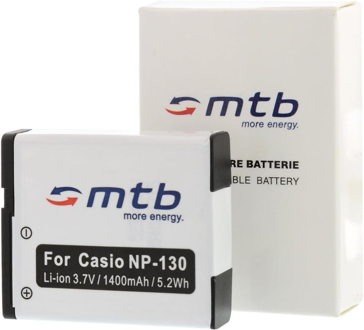 2 Akkus + Ladegerät (KFZ, Netz) für Casio NP-130 / Exilim FC300S H30 H35 ZR100 ZR200 ZR300 Siehe Lis