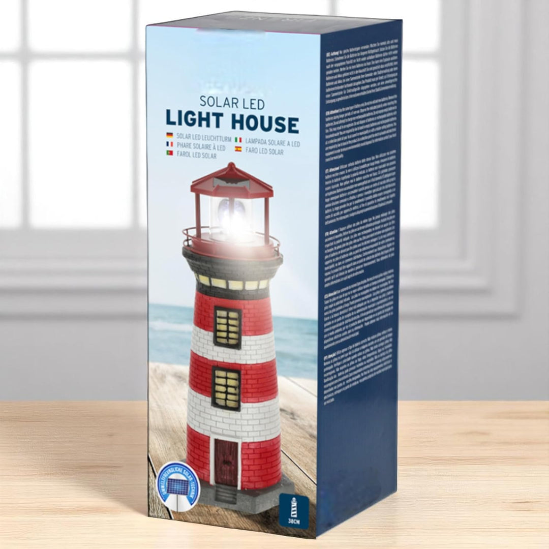 MIJOMA Solar LED Leuchtturm mit Licht – Wetterfest & detailreich für Garten & Balkon – Solar-Deko au