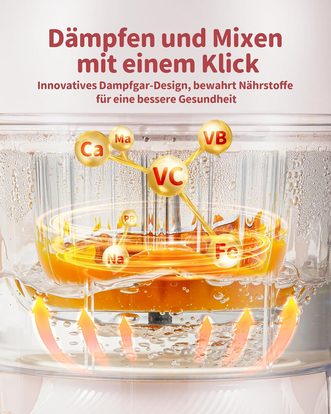 AMZCHEF Babynahrungszubereiter mit Dampfkorb – 6-in-1 Automatisches Kochen & Mixer mit Altersauswahl