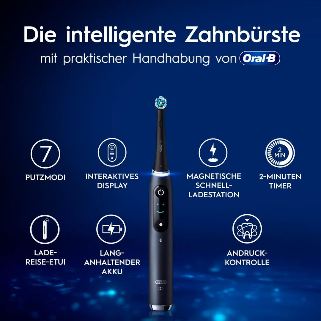 Oral-B iO Series 9 Elektrische Zahnbürste/Electric Toothbrush, Doppelpack +3 Aufsteckbürsten, 7 Putz