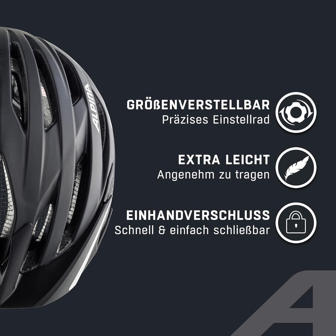 ALPINA HAGA - Stossabsorbierender, Sicherer & Optimal Anpassbarer Urban Fahrradhelm Mit Integriertem