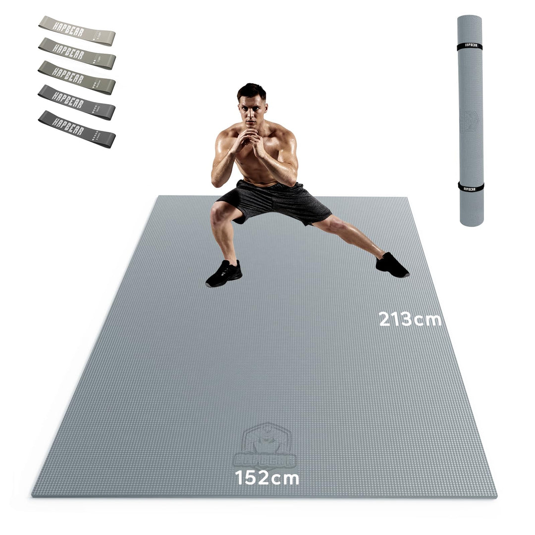 HAPBEAR Yogamatte XXL- Extra Gross Breit Sportmatte Fitnessmatte Rutschfest 213cm x 152cm/183cm x 12