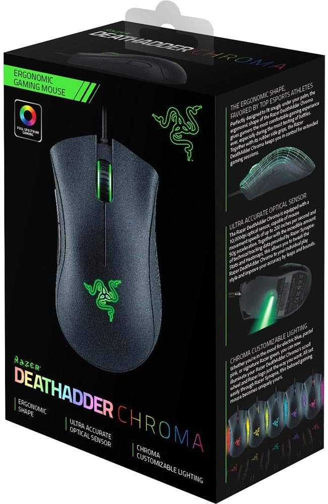 Razer Deathadder Ergonomische Gaming-Maus DeathAdder Chroma, DeathAdder Chroma