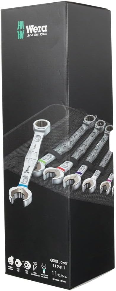 Wera 05020013001 6000 Joker 11 Set 1, Maul-Ringratschenschlüssel-Satz, metrisch, 11-teilig 11-teilig