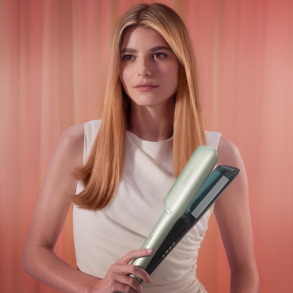 Cecotec Air Lisse Olive Warmluft-Haarglätter. 600W, Haarschutz, Ionen-Technologie, Keratin und Argan