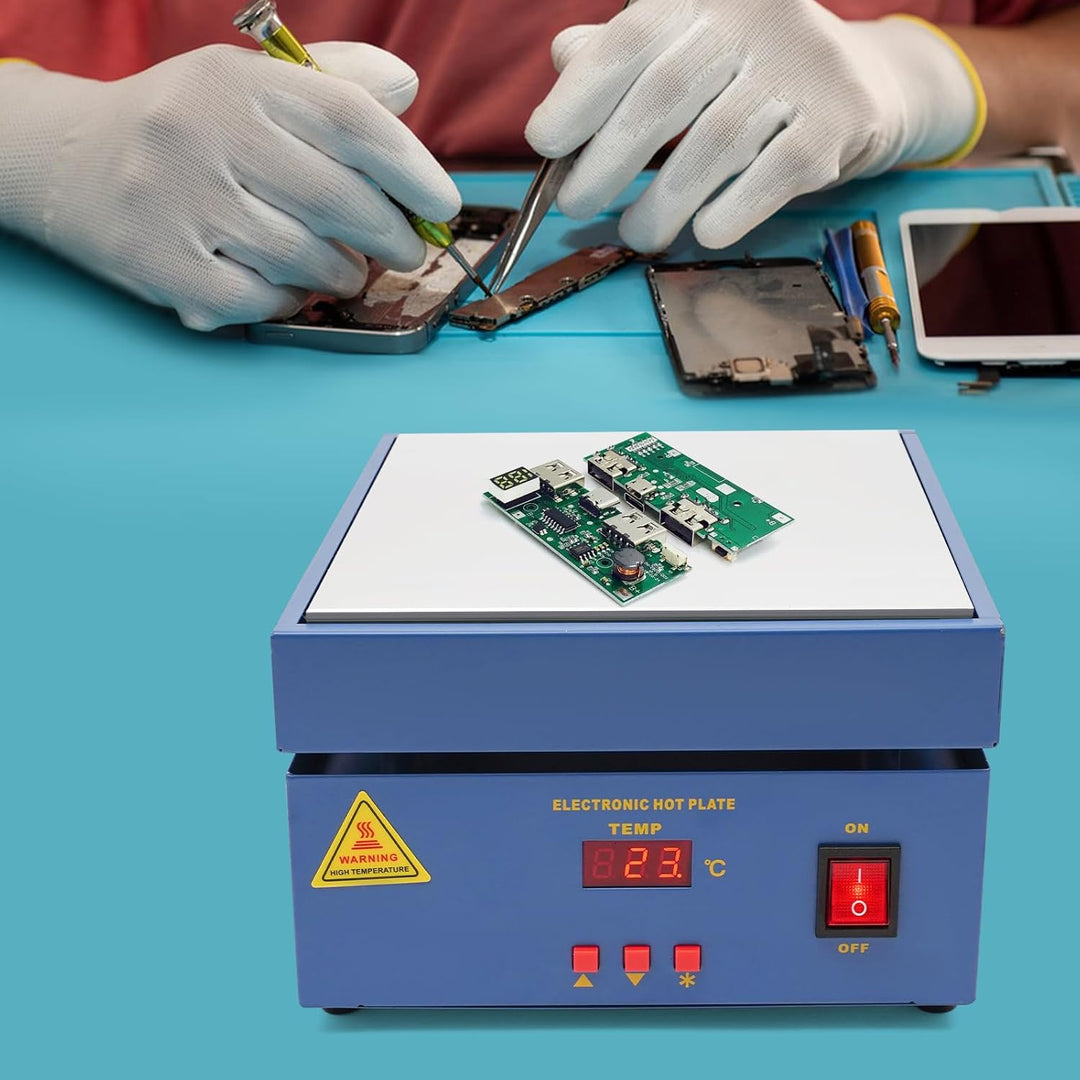 PCB Heizstation, 800W Elektrische Heizplatte Lötstation 200x200 MM, 50-400℃, Vorheizen Station, LCD