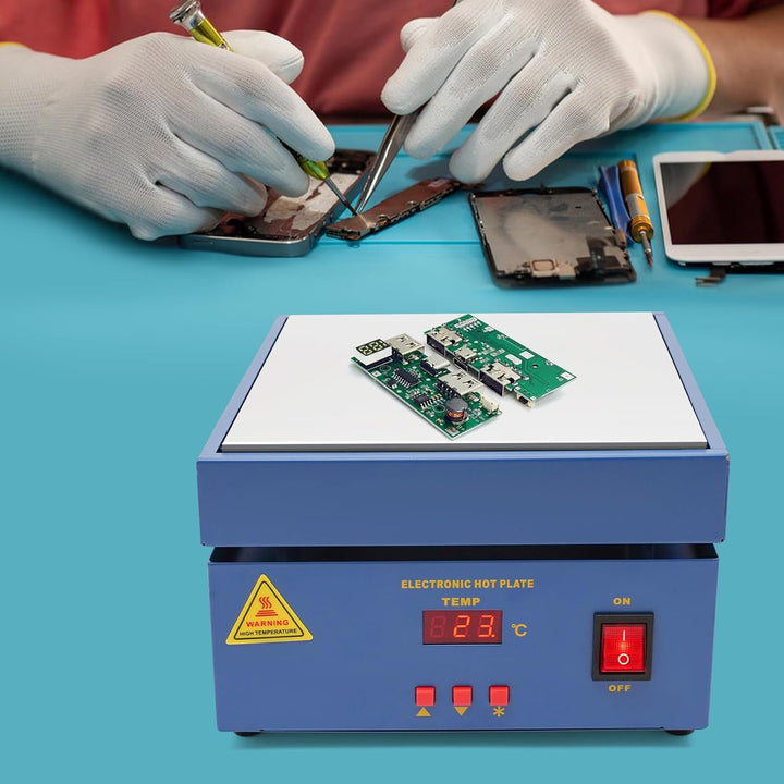PCB Heizstation, 800W Elektrische Heizplatte Lötstation 200x200 MM, 50-400℃, Vorheizen Station, LCD
