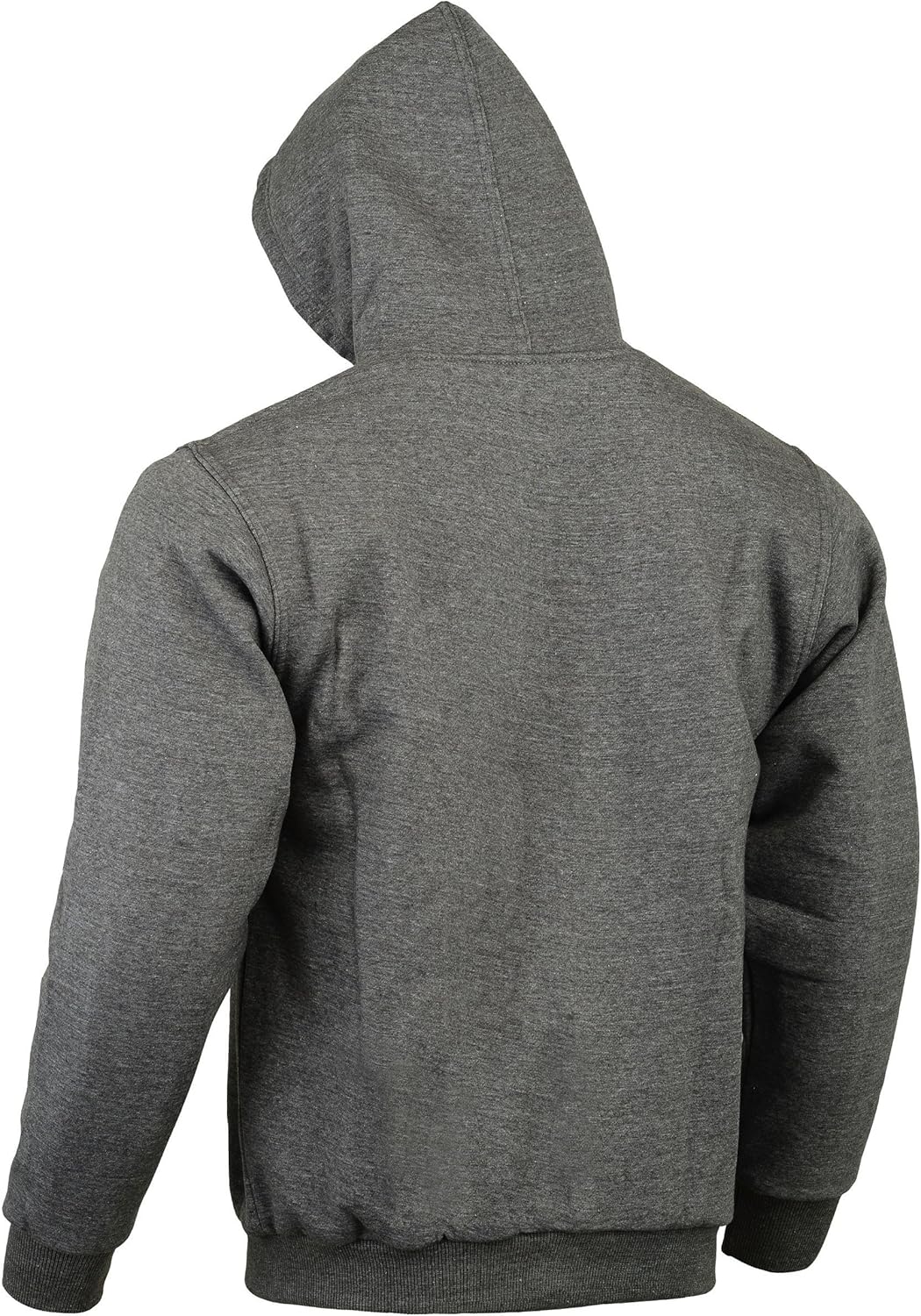 Motorradjacke mit Kapuze - CE-Protektoren - 100% Kevlar-Schutz - Fleece - Grau- L = 112 cm - 117 cm