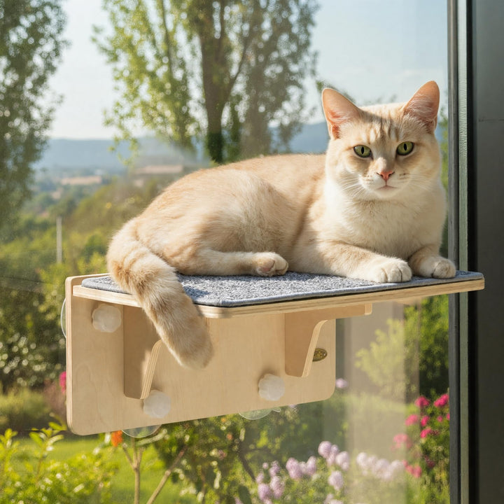 pecute Kletterwand Katzen, 2-in-1 für Wand & Glas, Katzenkletterwand mit Waschbar Abnehmbar Filzunte