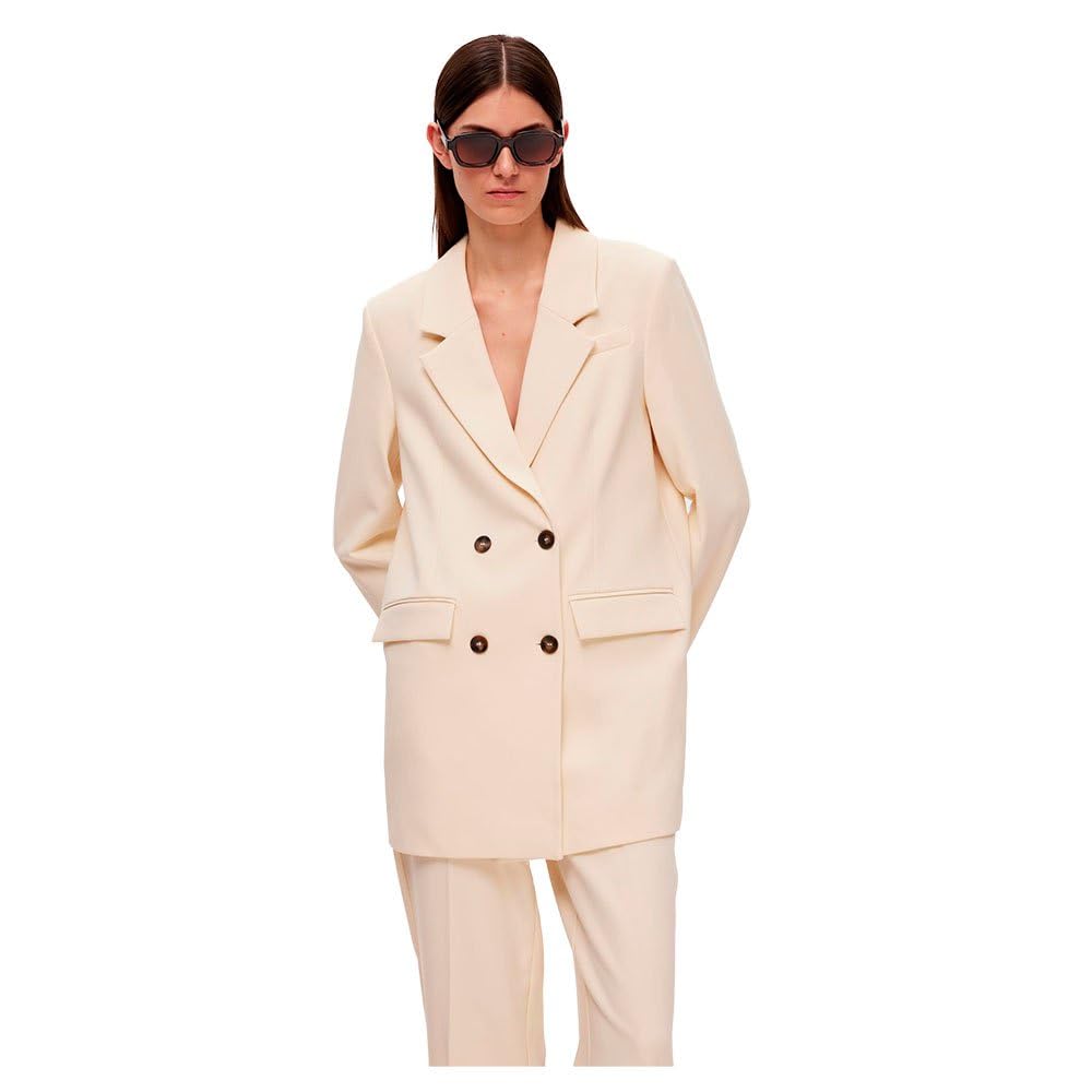 SELECTED FEMME Damen Slfmyla Ls Relaxed Noos Blazer 40 Birch, 40 Birch