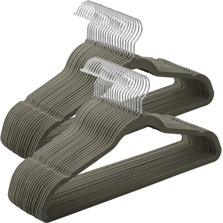 SONGMICS Kleiderbügel Samt, 50er Set, Jackenbügel, 41,5 cm breit, Anzugbügel, dünn, gut belastbar, u
