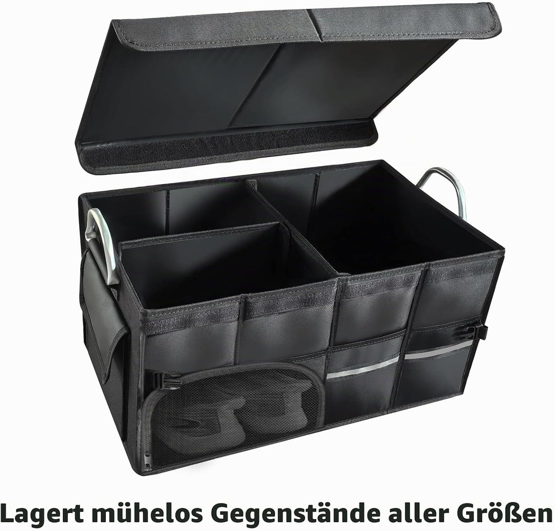 Kofferraumtasche, Kofferraum Organizer mit Deckel, Faltbare Auto Kofferraumtasche, Koffertasche, sta
