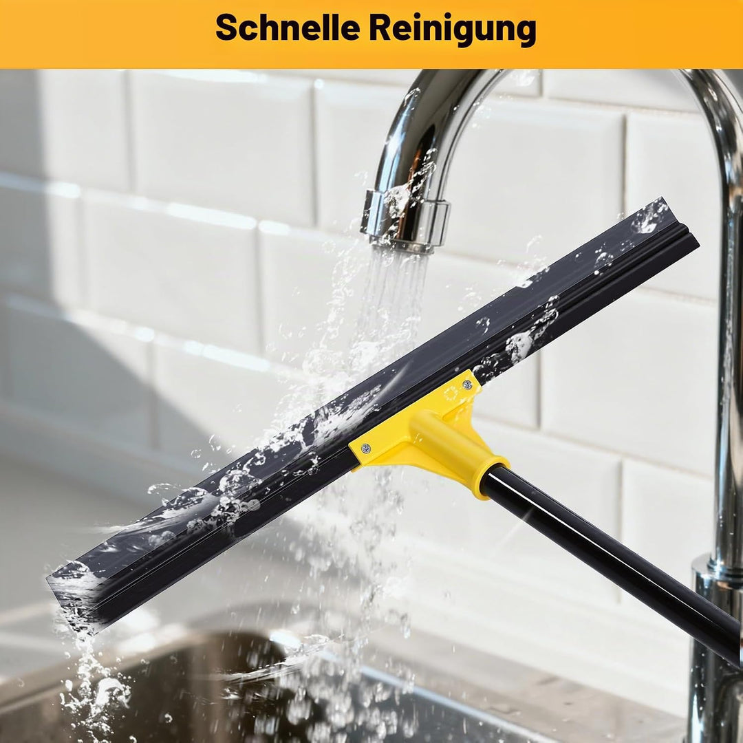 Wasserschieber 60cm, Bodenabzieher mit 158cm Verstellbarer Griff und Platzsparendes, Bequem, Abziehe