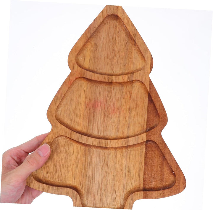 Toyvian Weihnachtsbaum Servierplatte aus Akazienholz Nachhaltiges Langlebiges Snack Vorspeisentablet