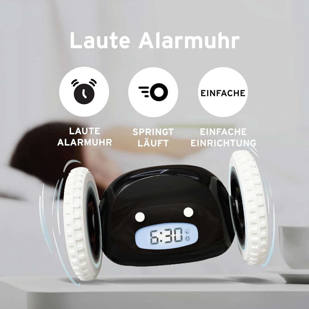 CLOCKY Lauter Wecker Digital Wecker Laut für tiefschläfer Erwachsene Jugendliche Lustig für schwerhö