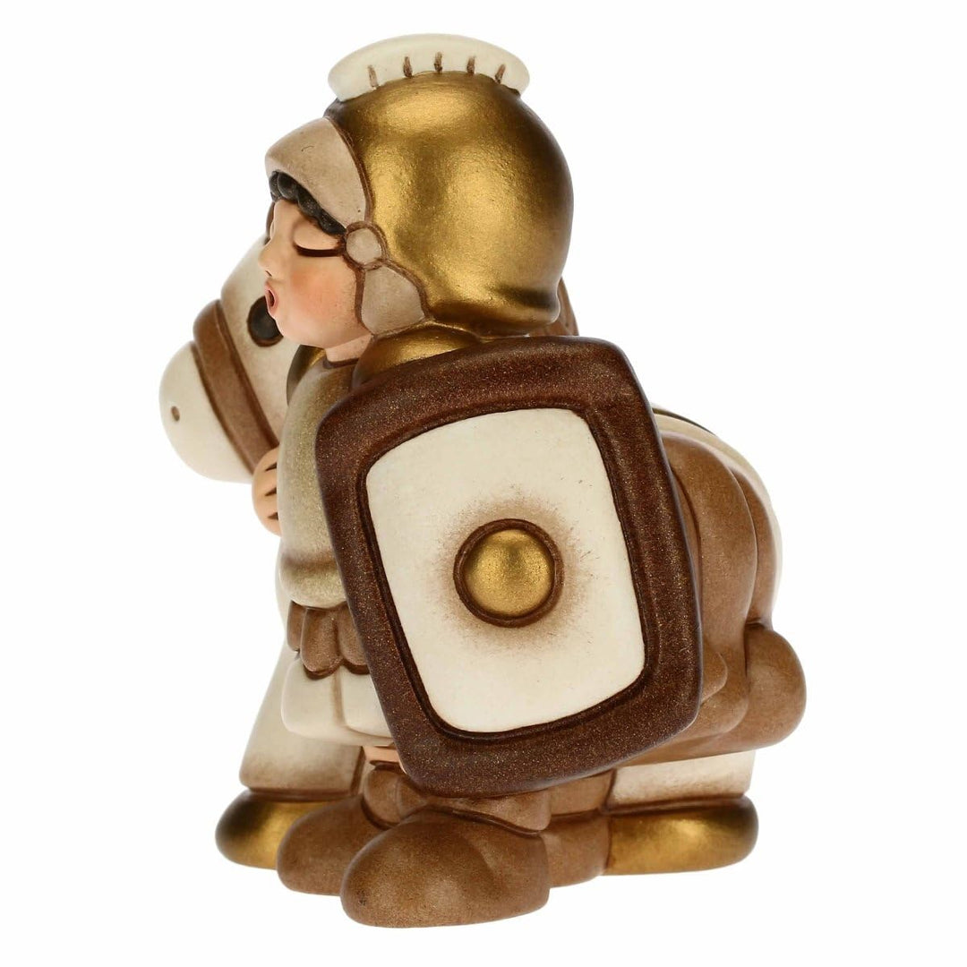THUN - Figur Soldat Krippe mit Pferd - Weihnachtsdekoration Haus - Klassische Krippe, weisse Variant
