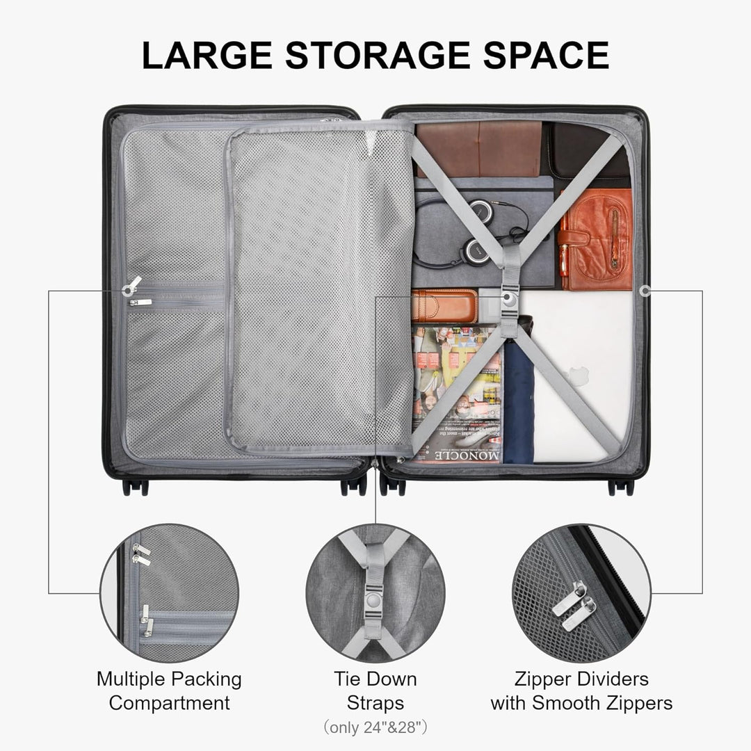 LEVEL8 3er Koffer Trolley-Set Hartschalen Leichtgewichtgewicht 100% PC Elegance Matte Design Handgep