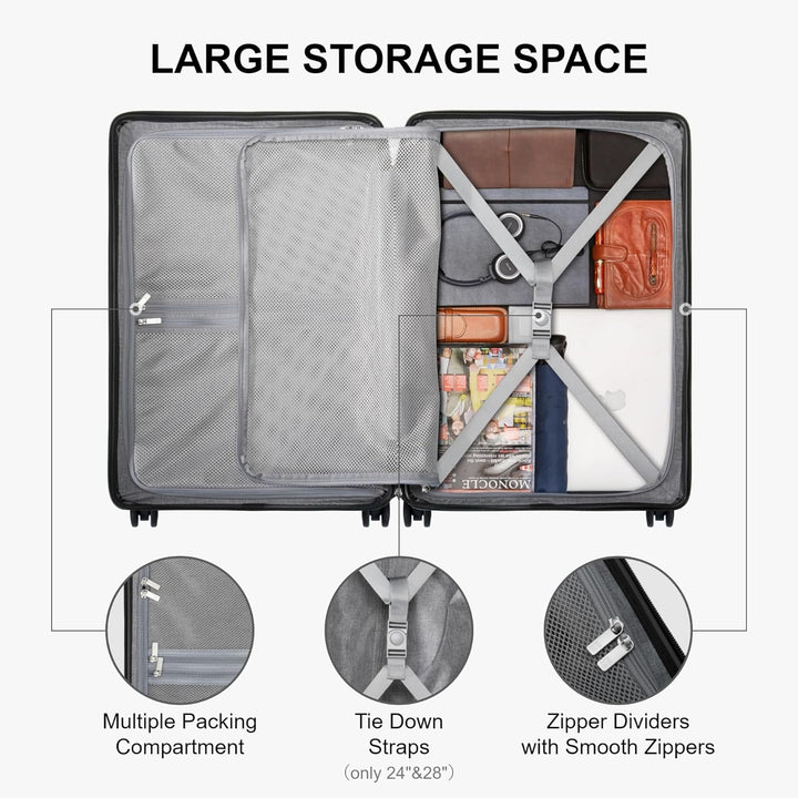 LEVEL8 3er Koffer Trolley-Set Hartschalen Leichtgewichtgewicht 100% PC Elegance Matte Design Handgep