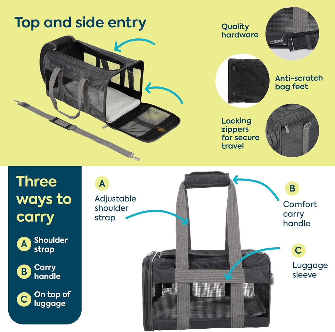 Sherpa Travel Transportbox für Haustiere, von Fluggesellschaften zugelassen, Large, anthrazit Large