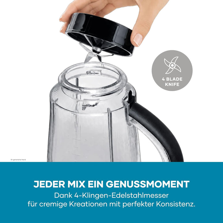 Severin Standmixer, Smoothie Maker, Blender elektrisch, 1,5L, 2 Stufen, Impulsfunktion, spülmaschine